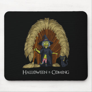 Witch Brooms Throne Fun Halloween Girls Kids  Mouse Pad