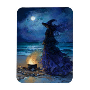 Witch by the Moonlit Sea Flexible Magnet