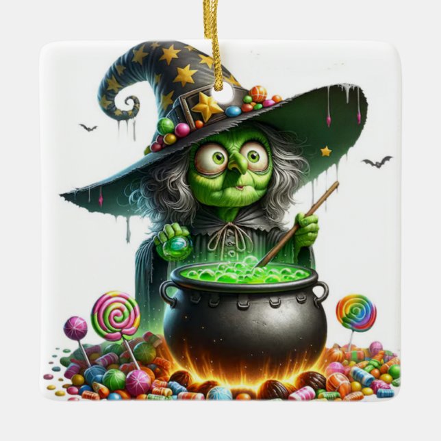 Witch Candy Brew Ceramic Ornament (Front)