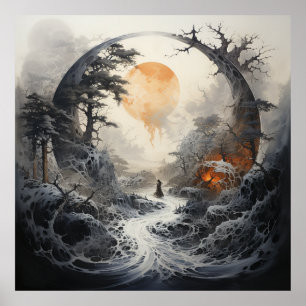 Witch Capturing the Sun Poster