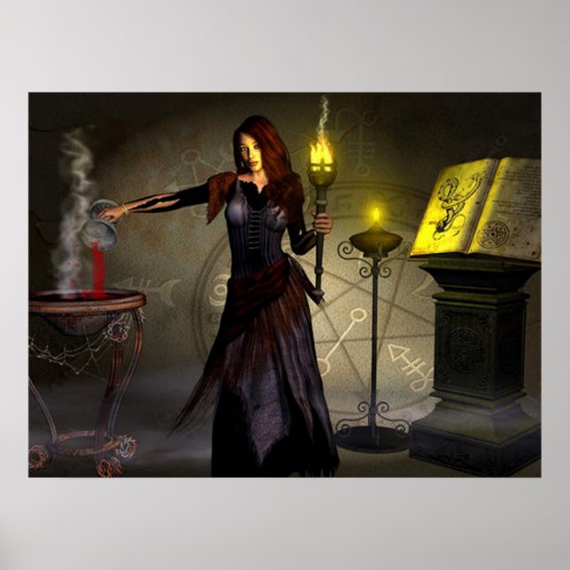 Witch Casting A Spell Poster (Front)