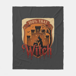 Witch Castle Cauldron Owl Bats_1 Fleece Blanket
