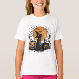 Witch Cat and Pumpkin T-Shirt