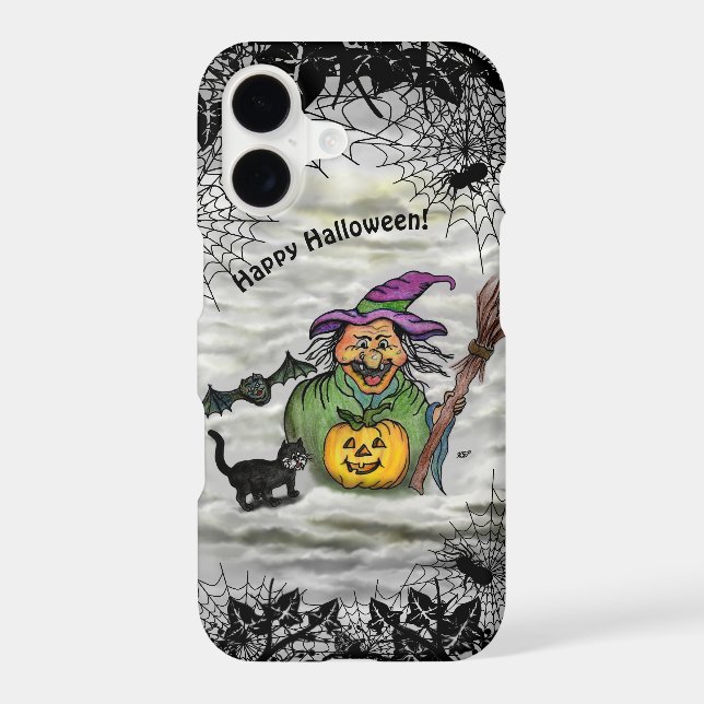 Witch , Cat , Bat and Pumpkin , Happy Halloween ! (Back)