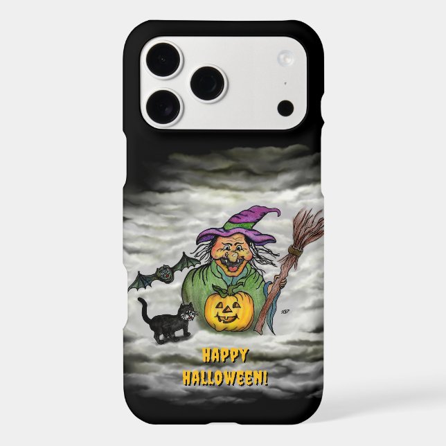 Witch , Cat , Bat and Pumpkin , Happy Halloween ! (Back)