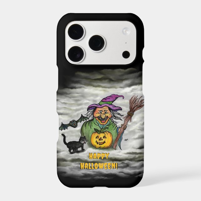 Witch , Cat , Bat and Pumpkin , Happy Halloween ! (Back)