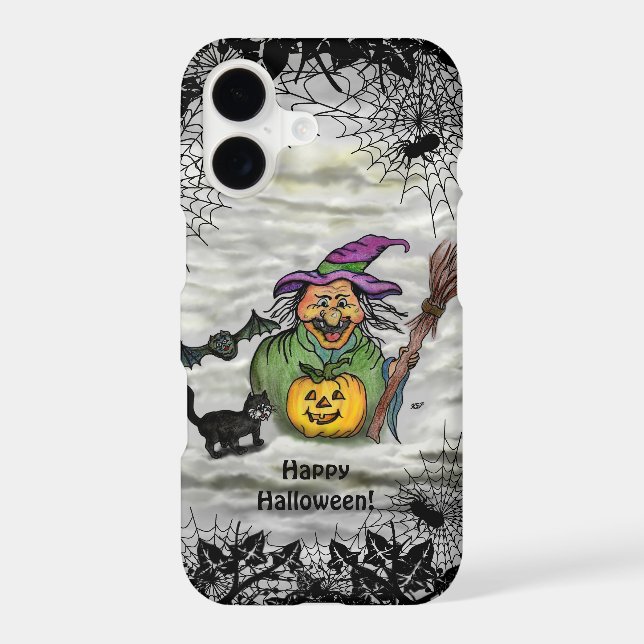 Witch , Cat , Bat and Pumpkin , Happy Halloween ! (Back)