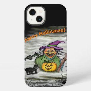 Witch , Cat , Bat and Pumpkin , Happy Halloween ! iPhone 13 Case
