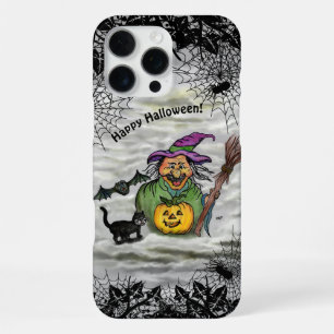 Witch , Cat , Bat and Pumpkin , Happy Halloween ! iPhone 16 Pro Max Case