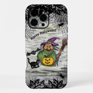 Witch , Cat , Bat and Pumpkin , Happy Halloween ! iPhone 16 Pro Max Case