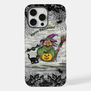 Witch , Cat , Bat and Pumpkin , Happy Halloween ! iPhone 15 Pro Max Case