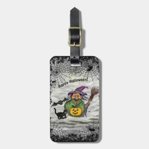 Witch , Cat , Bat and Pumpkin , Happy Halloween ! Luggage Tag