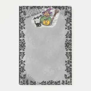Witch , Cat , Bat and Pumpkin , Happy Halloween ! Post-it Notes