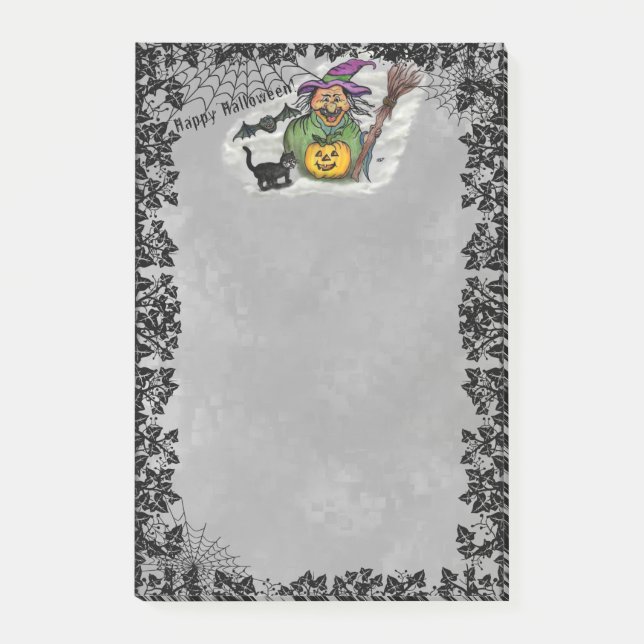 Witch , Cat , Bat and Pumpkin , Happy Halloween ! Post-it Notes (Front)