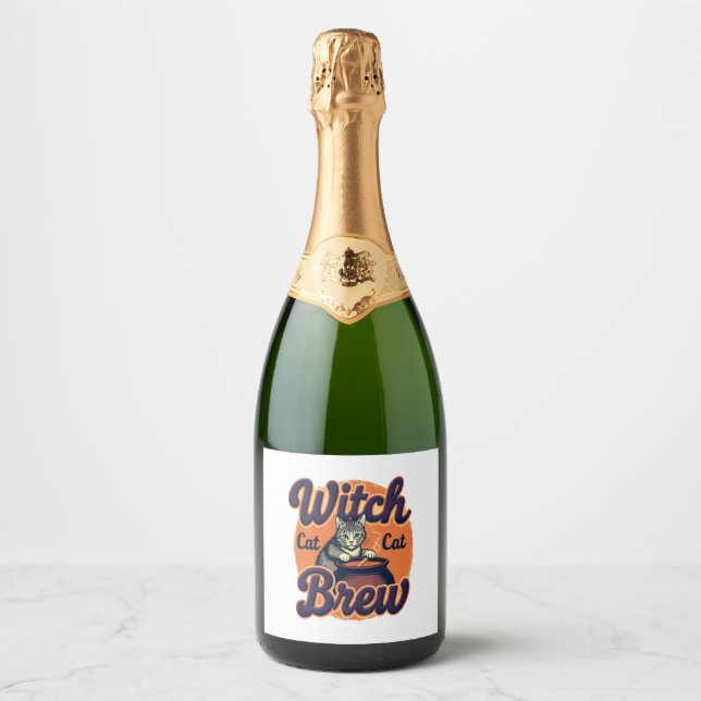 Witch Cat Brew Sparkling Wine Label (Front)