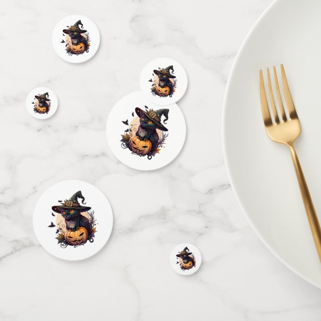 Witch Cat for Halloween  Confetti (Group)