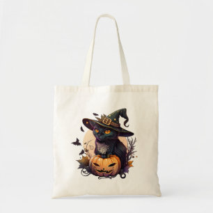 Witch Cat for Halloween Tote Bag