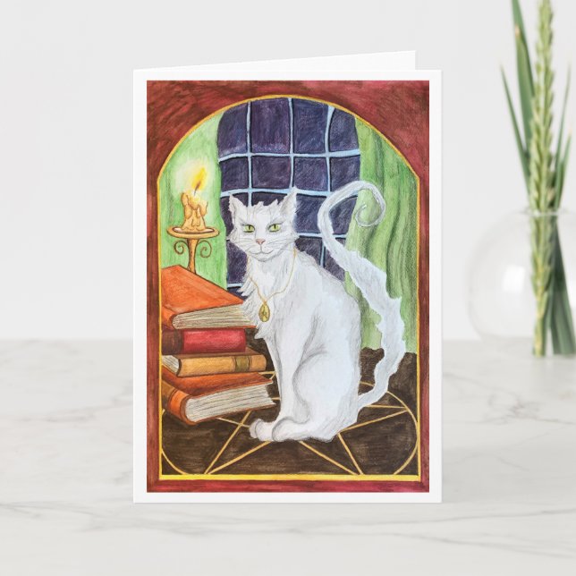 Witch Cat greeting card (Front)