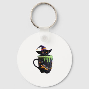 Witch Cat Halloween Coffee Mug � Cute Black Cat wi Key Ring