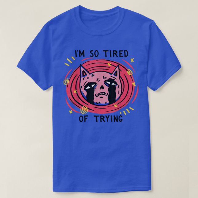Witch Cat So Tired of Trying Witch Gothic  T-Shirt (Design Front)