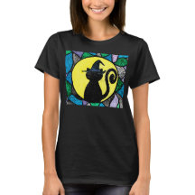 Witch Cat stained glass t-shirt