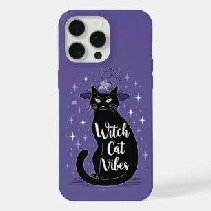 Witch Cat Vibes Purple Halloween iPhone 15 Pro Max Case