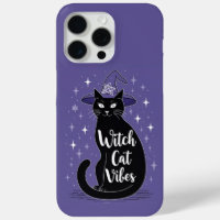 Witch Cat Vibes Purple Halloween iPhone 15