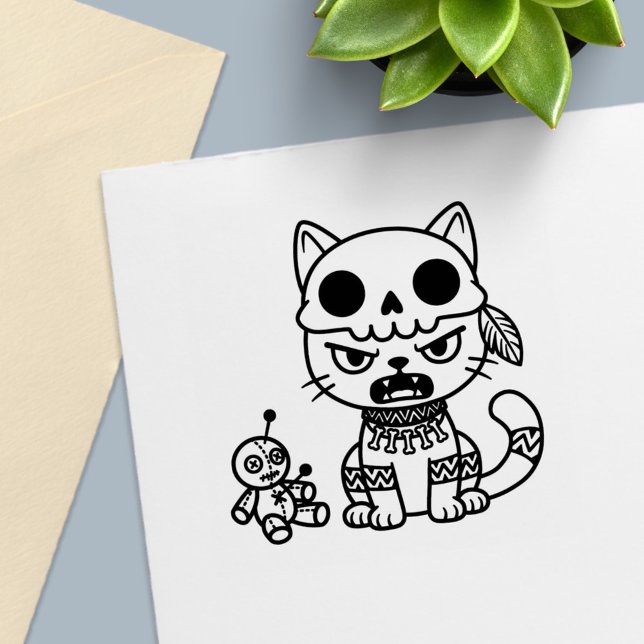 Witch Cat Voodoo Doll Self-inking Stamp (Creator Uploaded)
