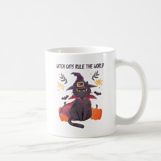 Witch Cats Rule The World – Black Cat Coffee Mug (Right)
