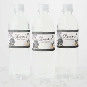 Witch Cauldron Baby is Brewing Baby Shower Water Bottle Label