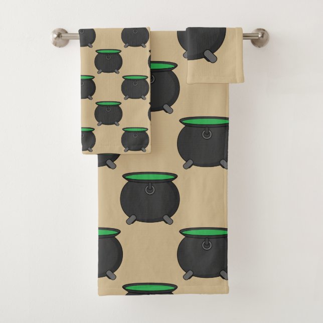 Witch Cauldron Bath Towel Set (Insitu)