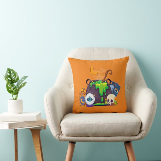 Witch Cauldron Cooking Potion Under The Moonlight Cushion (Chair)