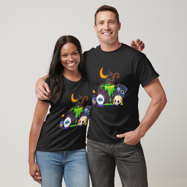 Witch Cauldron Cooking Potion Under The Moonlight T-Shirt (Unisex)
