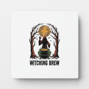 Witch Cauldron Halloween Vintage Engraving Shirt_1 Plaque