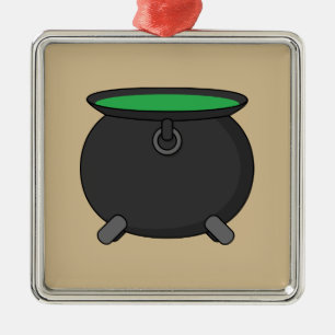 Witch Cauldron Metal Ornament