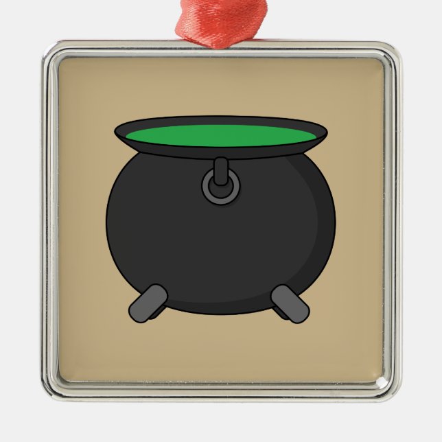 Witch Cauldron Metal Ornament (Front)