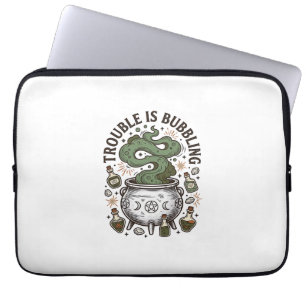 Witch Cauldron Shirt Trouble Is Bubbling_1 Laptop Sleeve