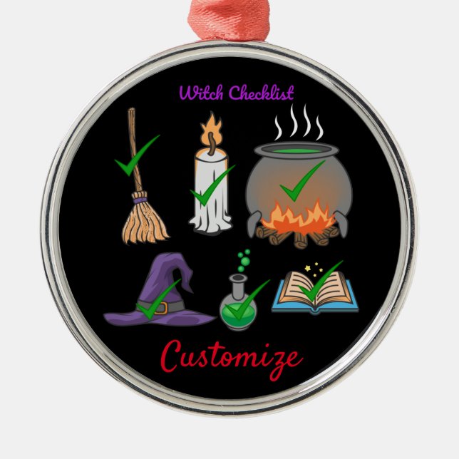 Witch Checklist Thunder_Cove Metal Ornament (Front)