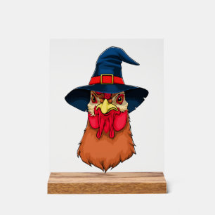 Witch Chicken Funny Halloween Horror Scary Acrylic Sign