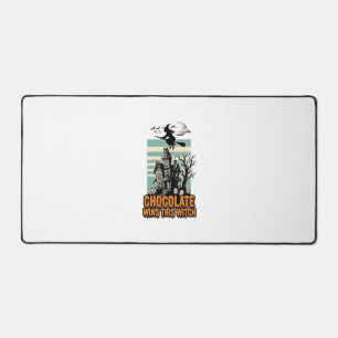 Witch Chocolate Shirt Sweet Halloween Treat Design Desk Mat