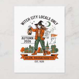 Witch City Locals Only Salem Massachusetts Postcard