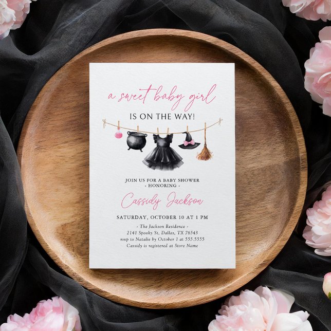 Witch Clothesline Halloween Baby Shower Invitation (Creator Uploaded)