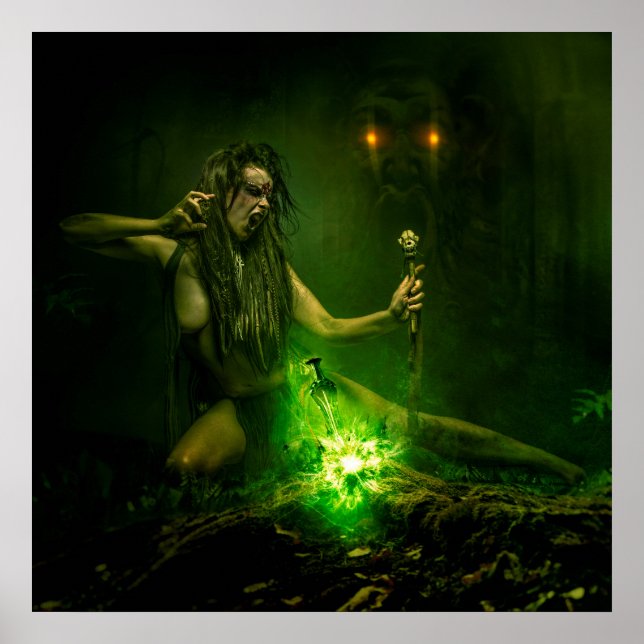 Witch Conjuring the Green Light Poster (Front)