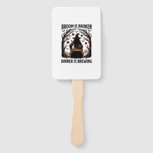 Witch Cooking Shirt Funny Halloween Cauldron Desig Hand Fan