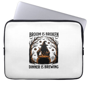 Witch Cooking Shirt Funny Halloween Cauldron Desig Laptop Sleeve
