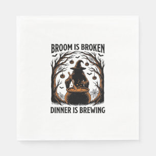 Witch Cooking Shirt Funny Halloween Cauldron Desig Napkin