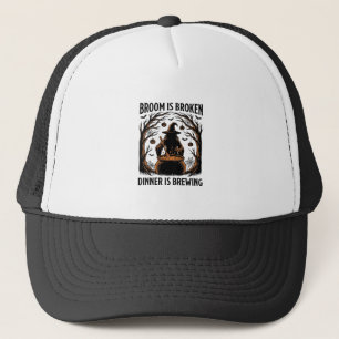 Witch Cooking Shirt Funny Halloween Cauldron Desig Trucker Hat