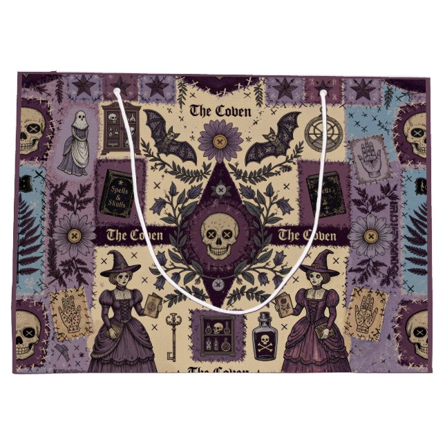 Witch Coven Witchcraft Unique Dark Academia  Large Gift Bag (Back)