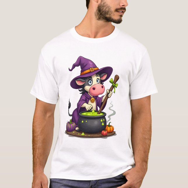 Witch Cow Cauldron Brew T-Shirt (Front)