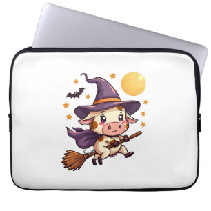 Witch Cow on a Broomstick Laptop Sleeve
